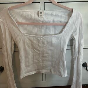 BDG Women's White Ribbed Top